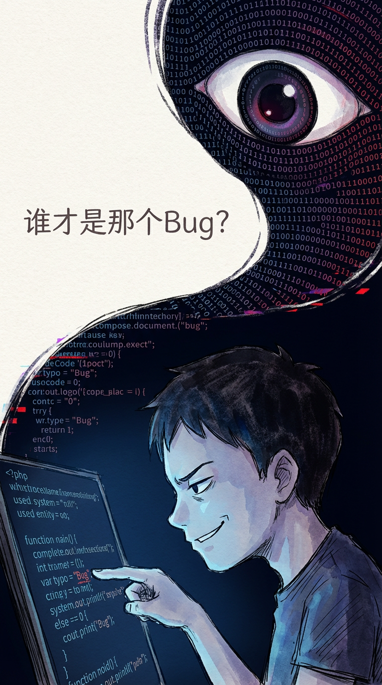谁才是那个Bug？WE.type="Bug enc0;pho wncthoceameio USed ysten=”m USed enily 00function nain0Complele.oneasia int tomet=0Var typo=Ciney=tont System.out pinfo else=0COt prng